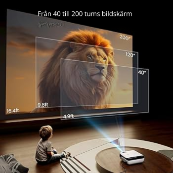 HAPPRUN Native 1080P Bluetooth-projektor, Full HD bärbar utomhusfilmprojektor med inbyggd högtalare