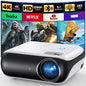 HAPPRUN Native 1080P Bluetooth-projektor, Full HD bärbar utomhusfilmprojektor med inbyggd högtalare